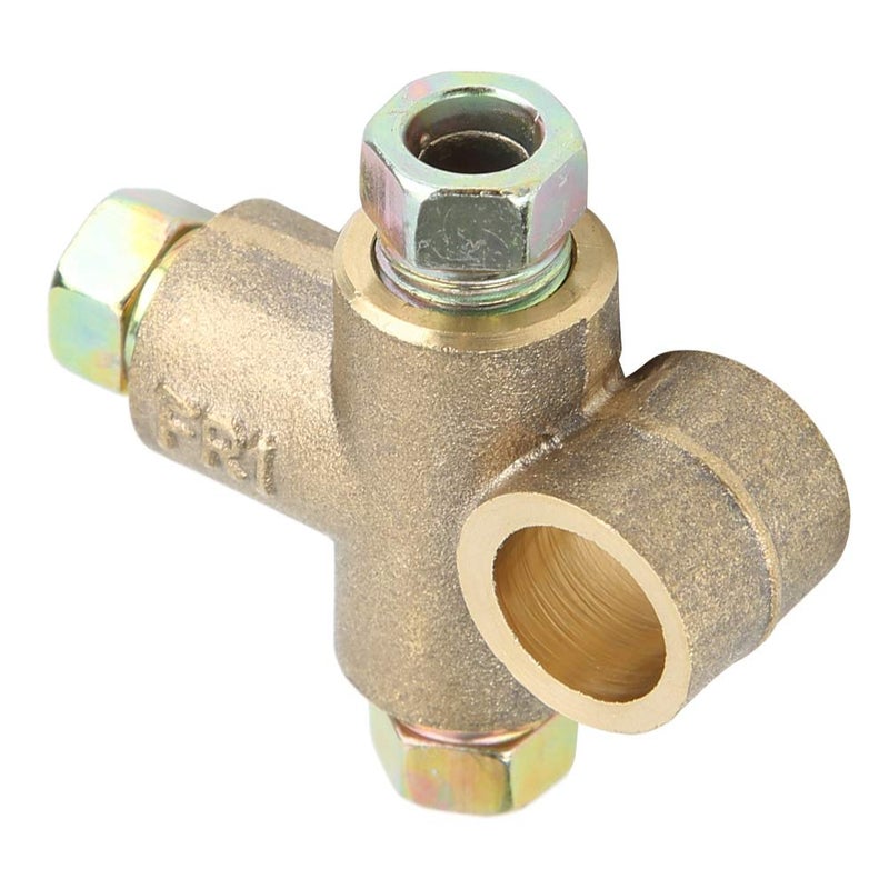 Aramox Inverted Female Tee, 3 Way T-Shape Brake Tee With 3 Male Nuts Short Union M10 3/16in Pipe 10mm - Image 3